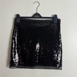 KayOss Sequin Black Mini Skirt